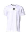 T-shirt Homme Dolce & Gabbana en Coton Blanc Broderie Logo DG