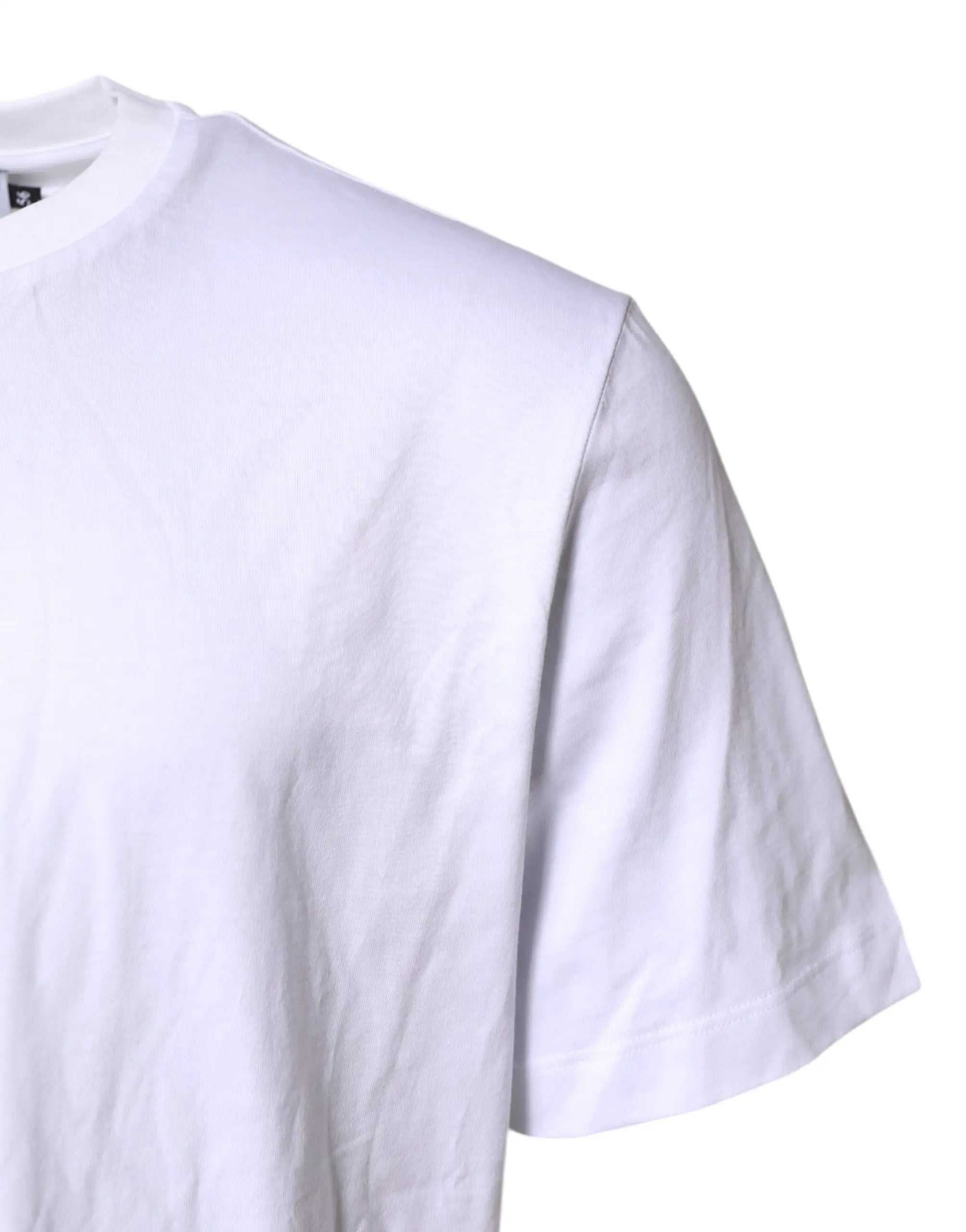 T-shirt Homme Dolce & Gabbana en Coton Blanc Broderie Logo DG