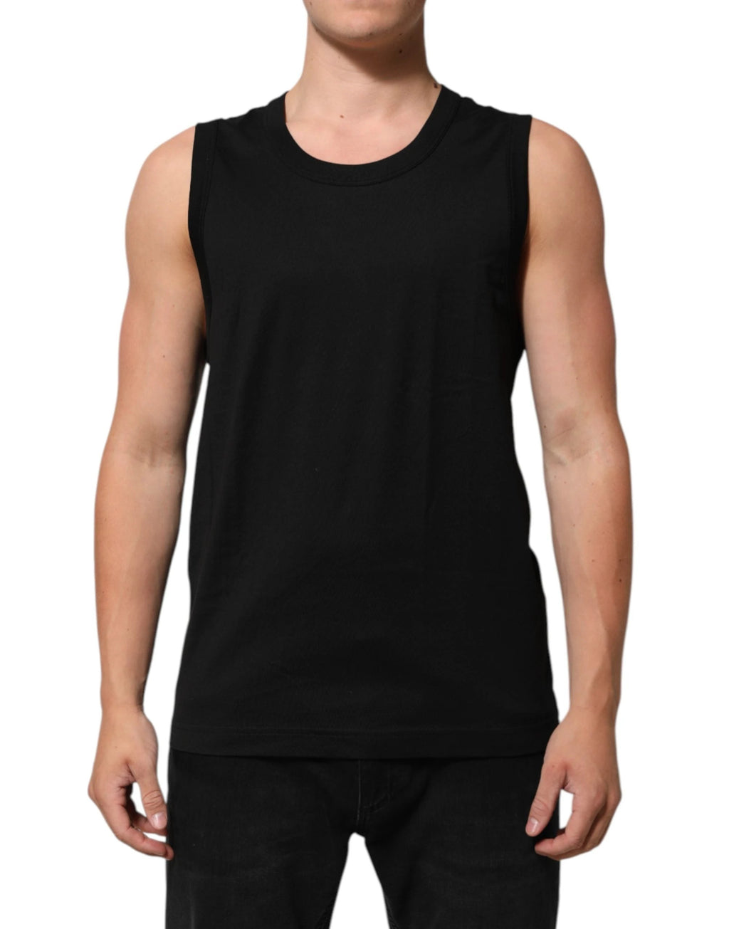 Débardeur homme sans manches en coton noir Dolce & Gabbana
