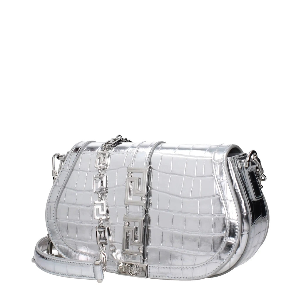 Sac bandoulière Versace en cuir gris