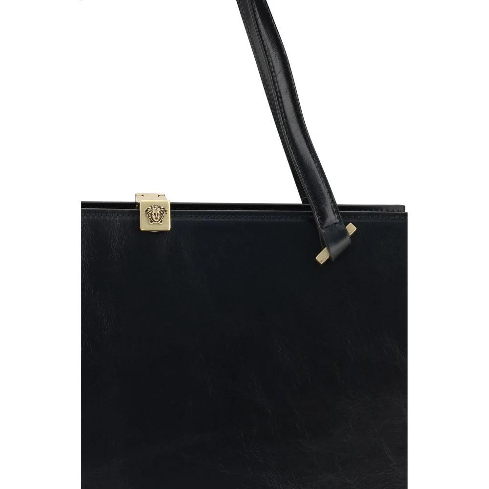 Sac bandoulière Versace Bos Taurus en cuir de veau noir