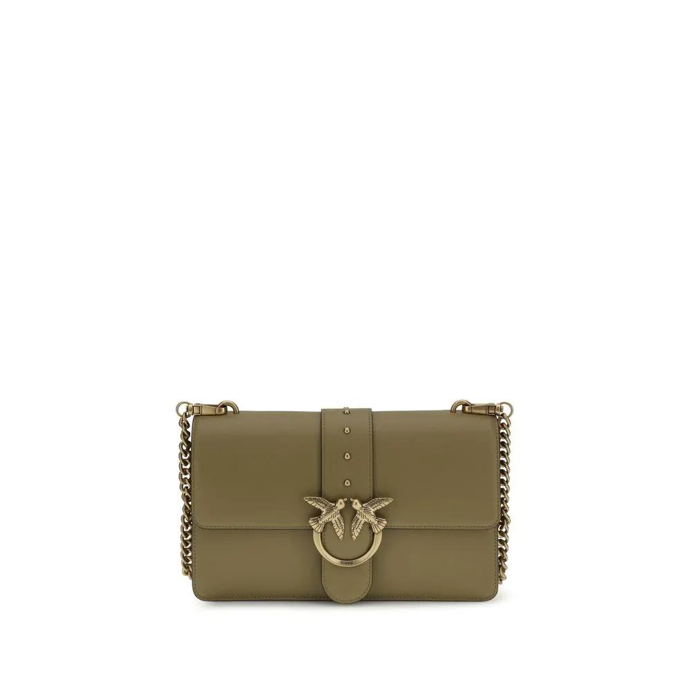 PINKO Bicolor Calf Leather Bos Taurus Shoulder Bag