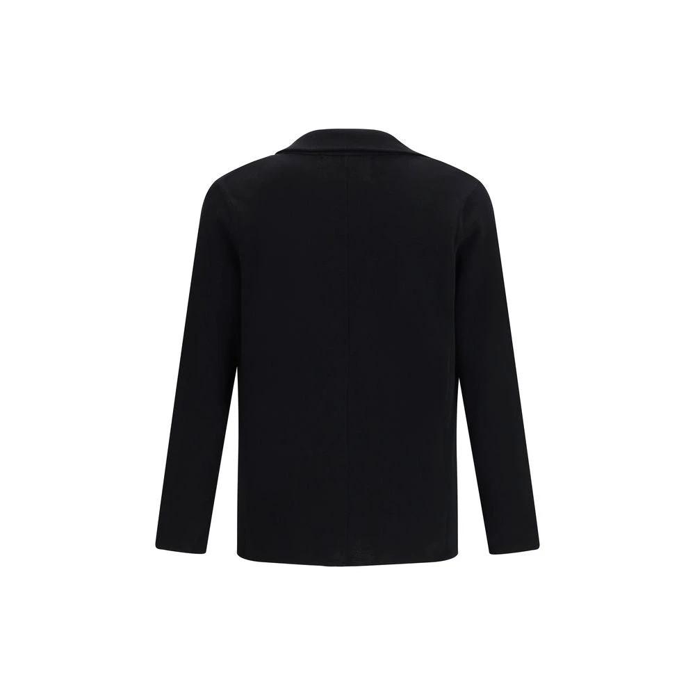 Manteau noir maille homme – Roberto Collina veste col revers SS26
