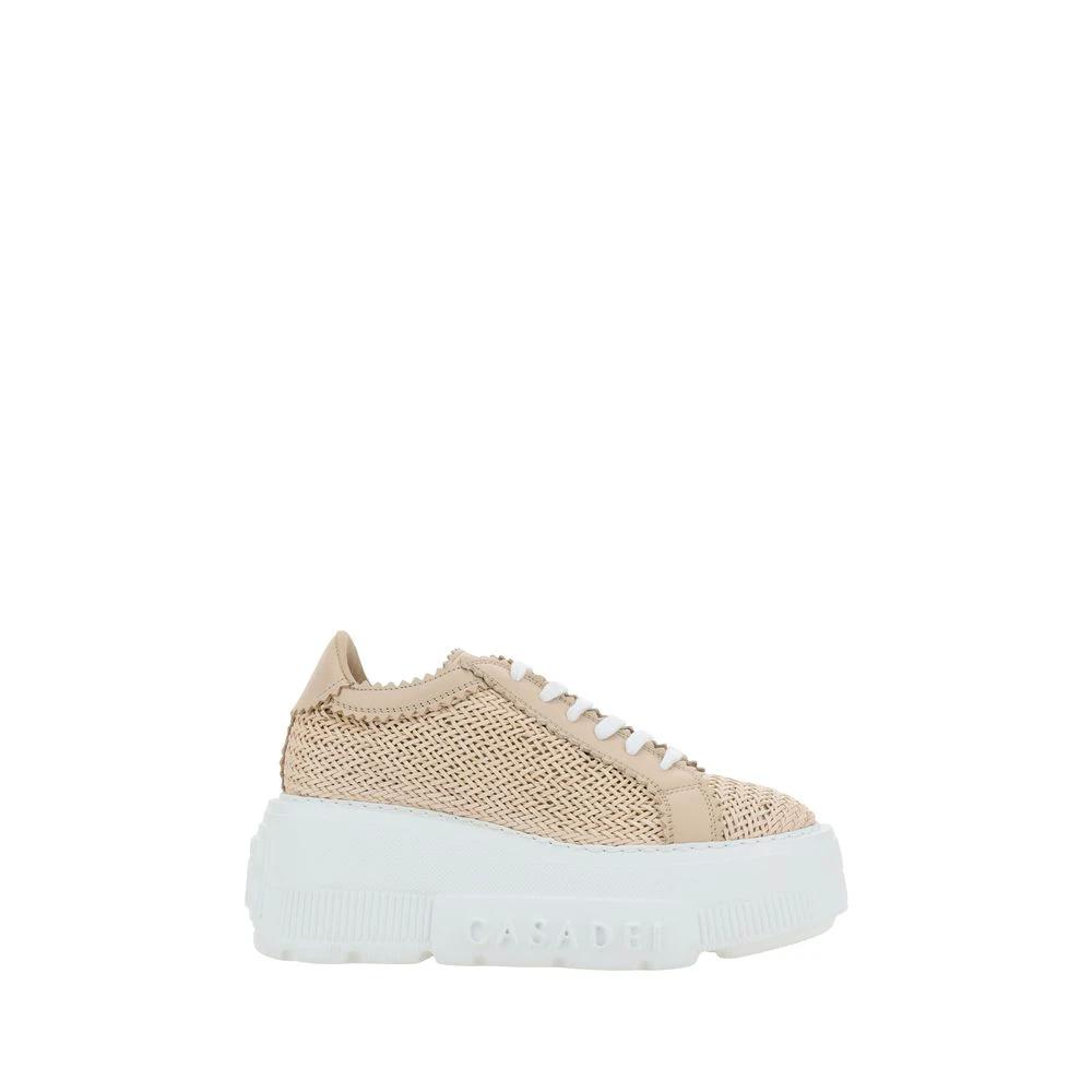 Baskets épaisses Casadei Beige Autres Fibres
