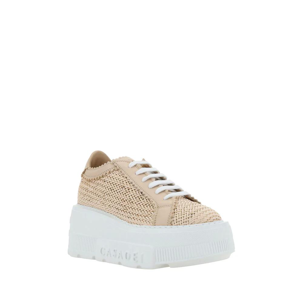 Baskets épaisses Casadei Beige Autres Fibres