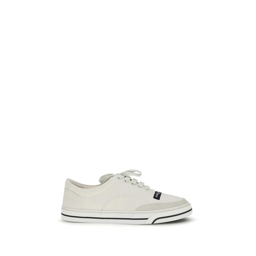 Baskets basses blanches en lin Dolce & Gabbana