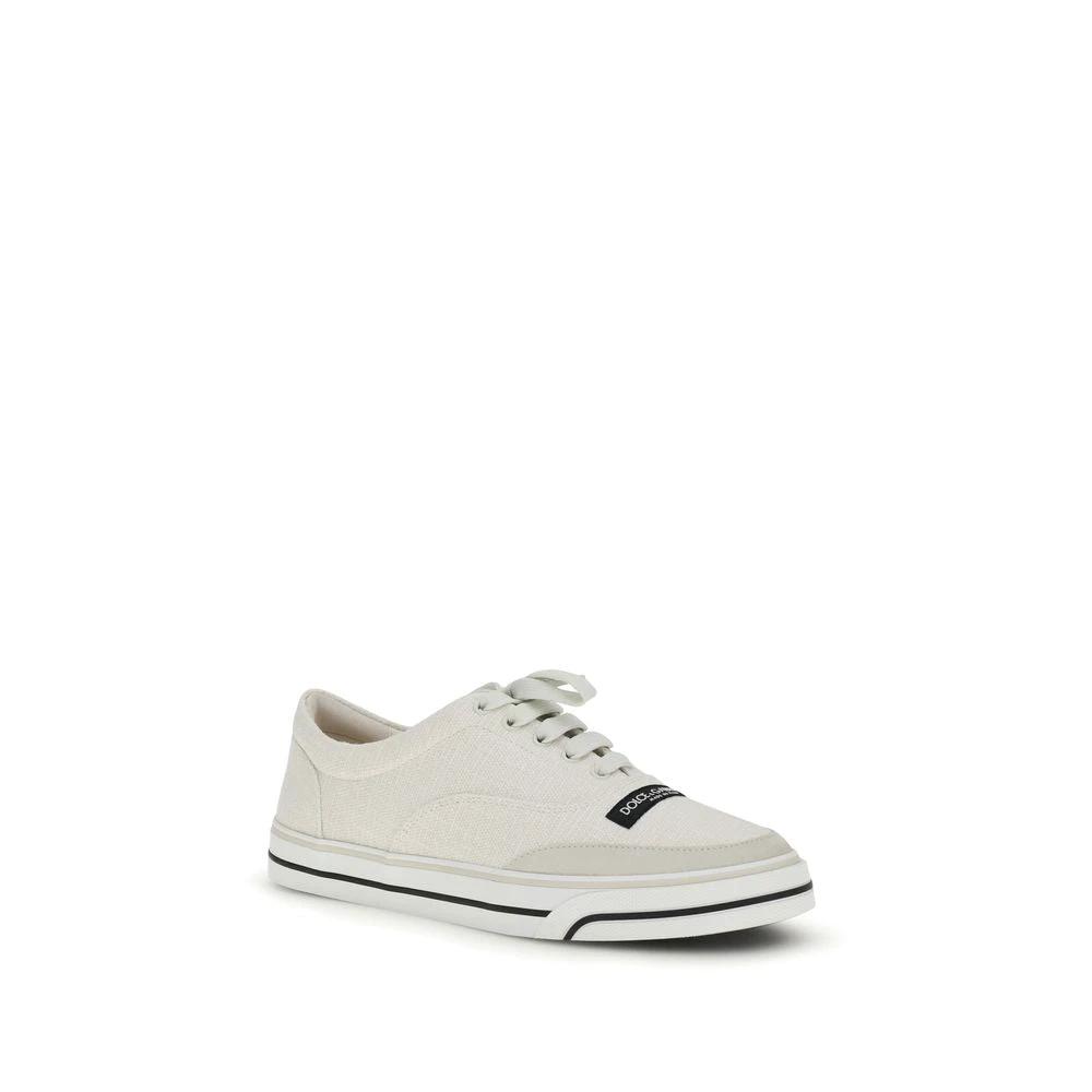 Baskets basses blanches en lin Dolce & Gabbana