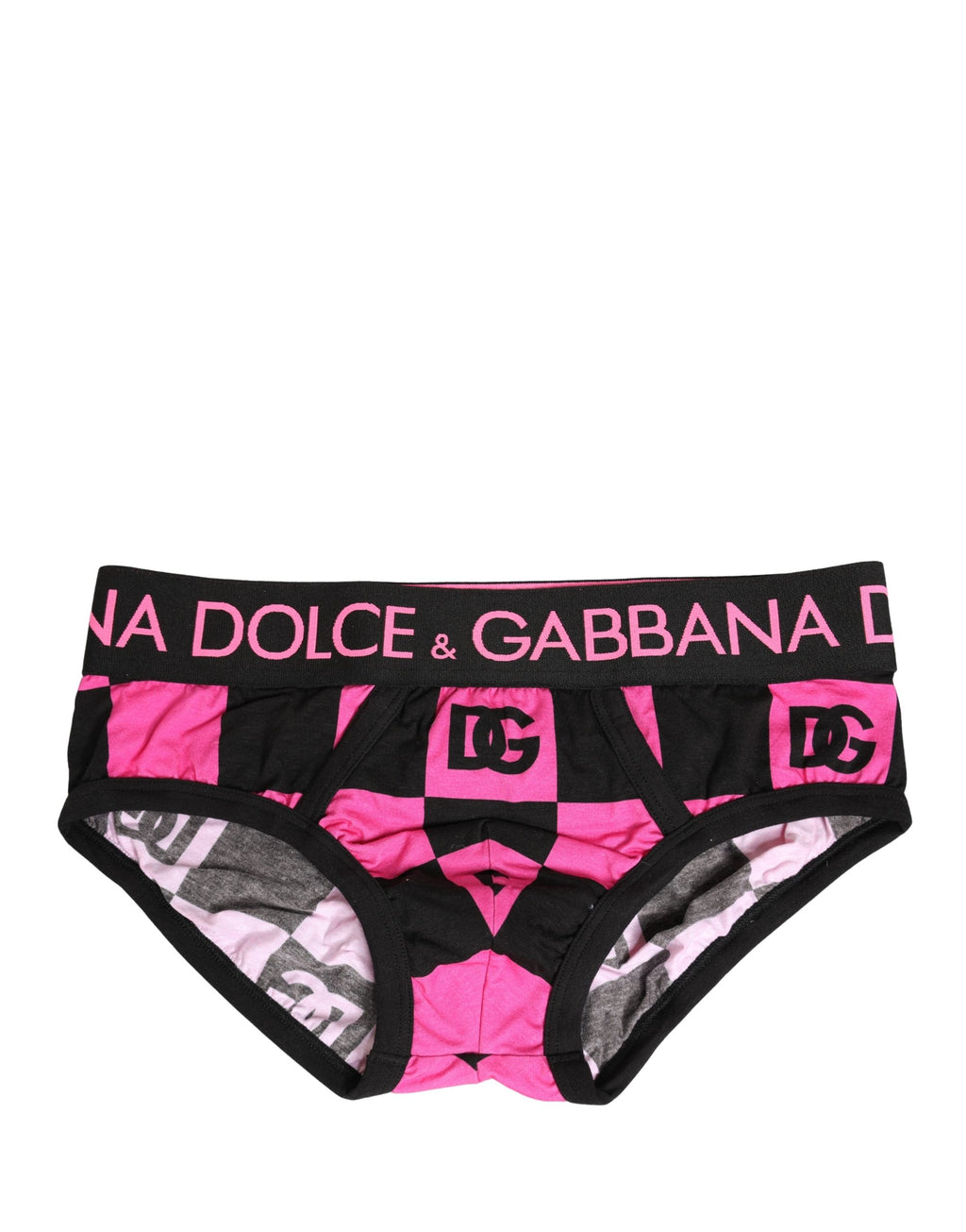 Sous-vêtements Brando en coton Dolce & Gabbana noirs avec logo rose
