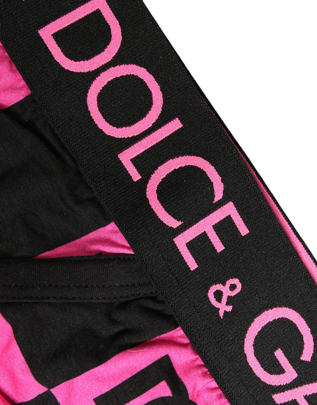 Sous-vêtements Brando en coton Dolce & Gabbana noirs avec logo rose