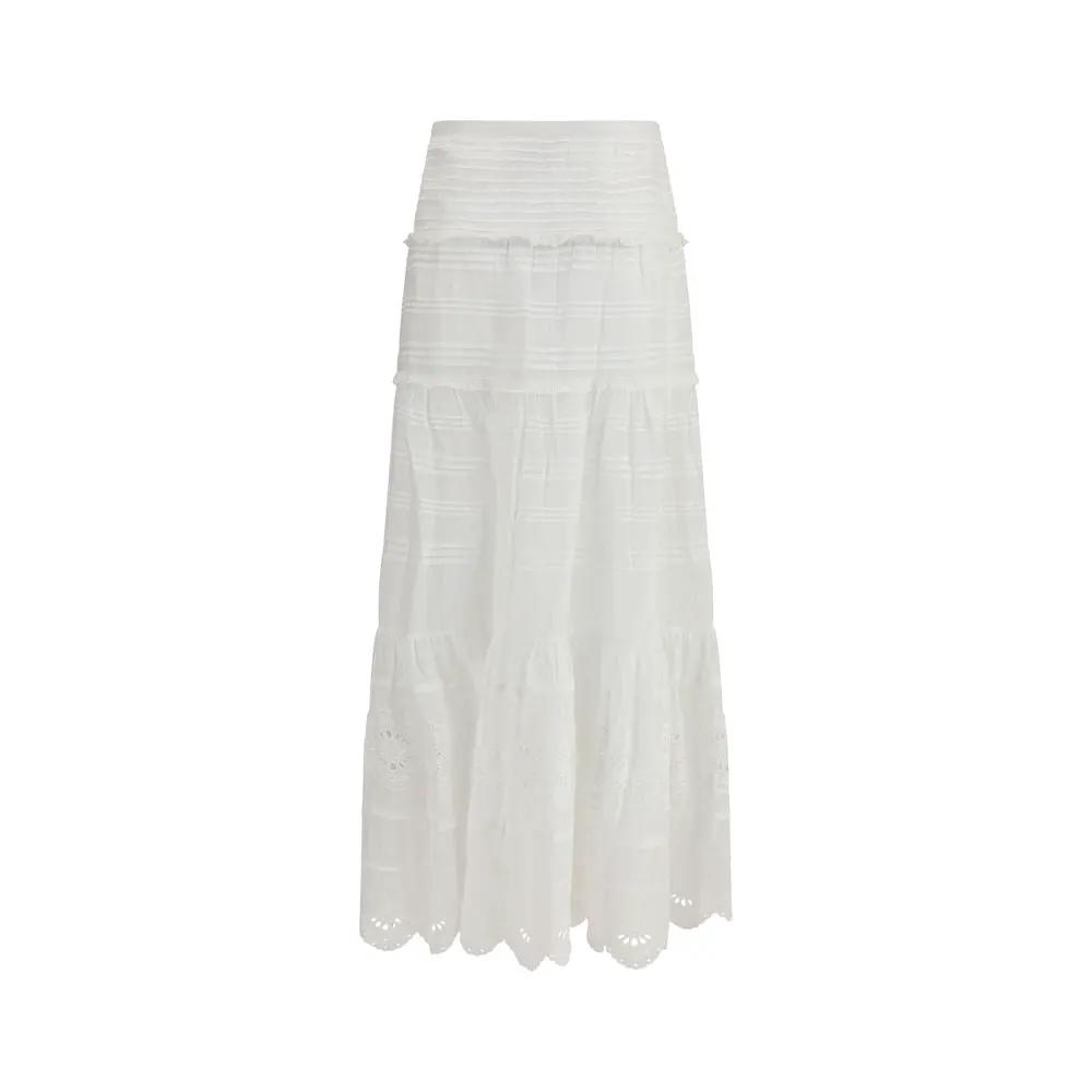 Marant Etoile White Viscose Long Skirt
