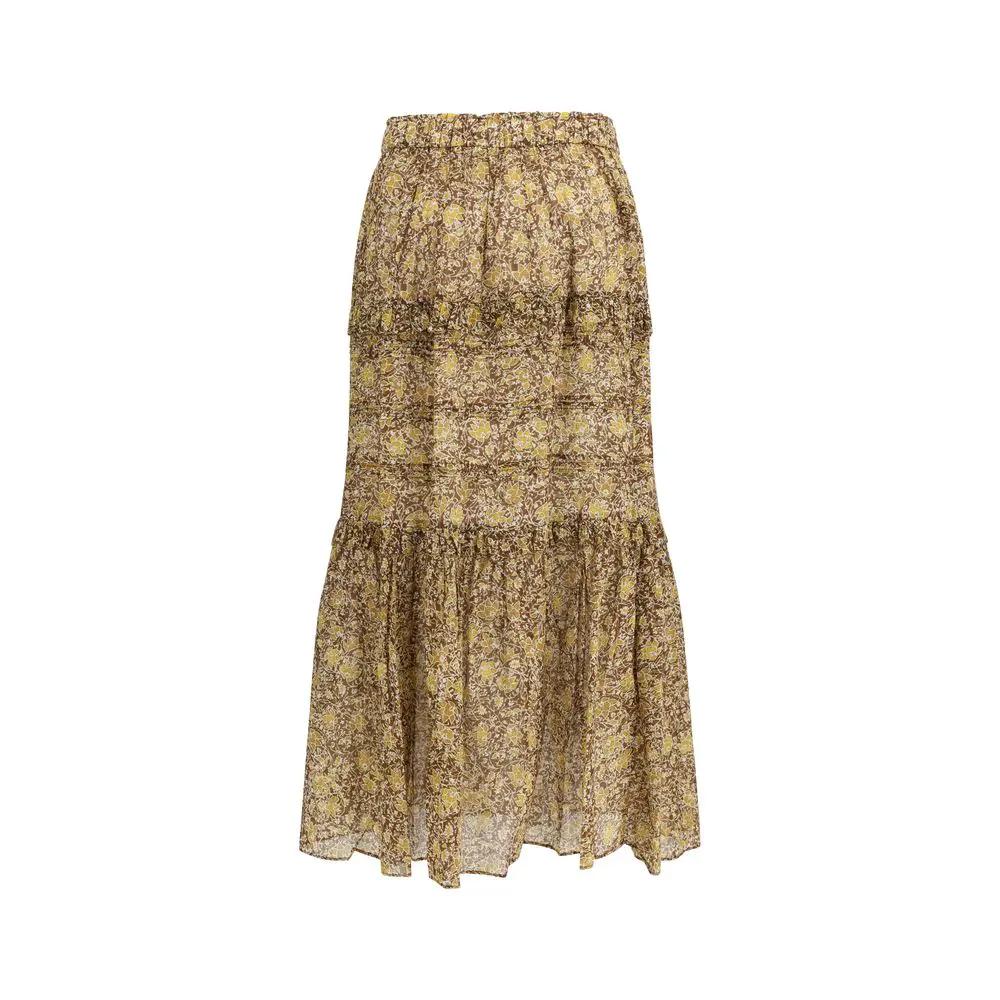 Jupe longue en coton bicolore Marant Étoile