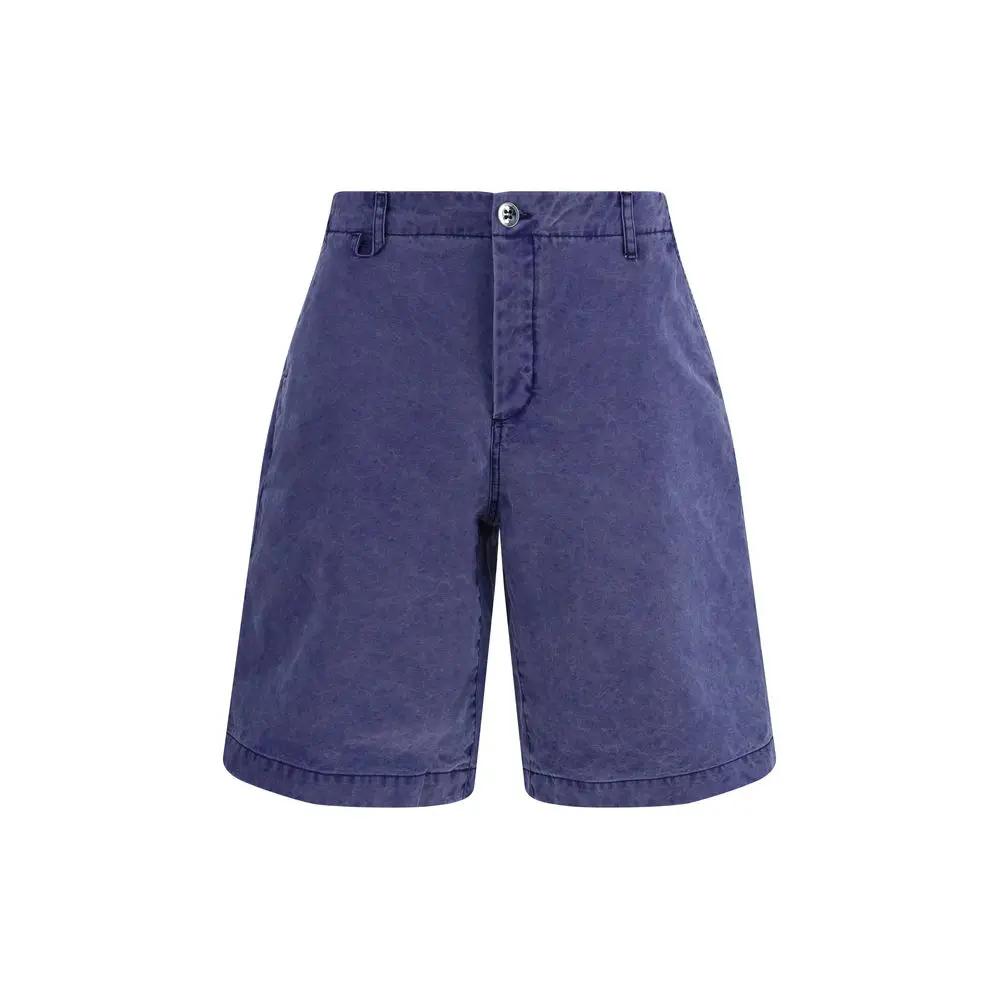 Jacquemus Blue Cotton Bermuda Shorts