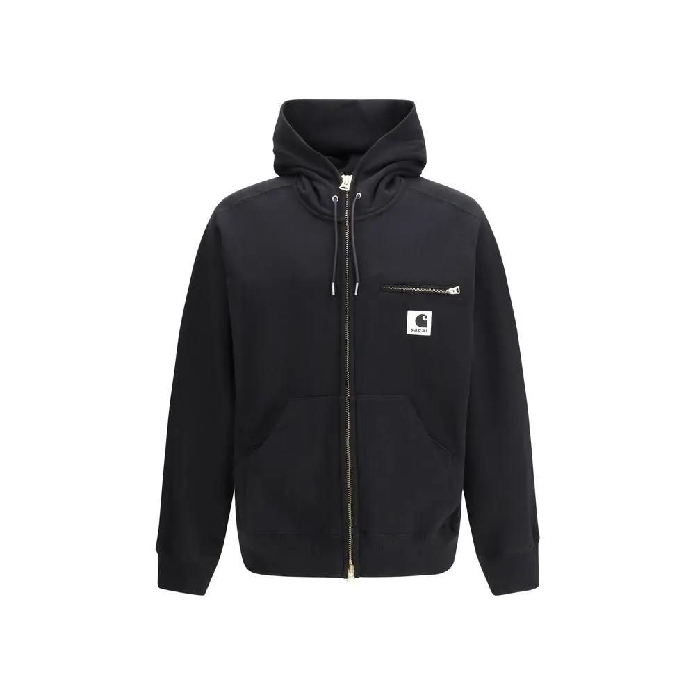 Sweat-shirt en coton noir Sacai