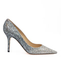 Escarpins Jimmy Choo Agnes argentés à paillettes grossières dégradées