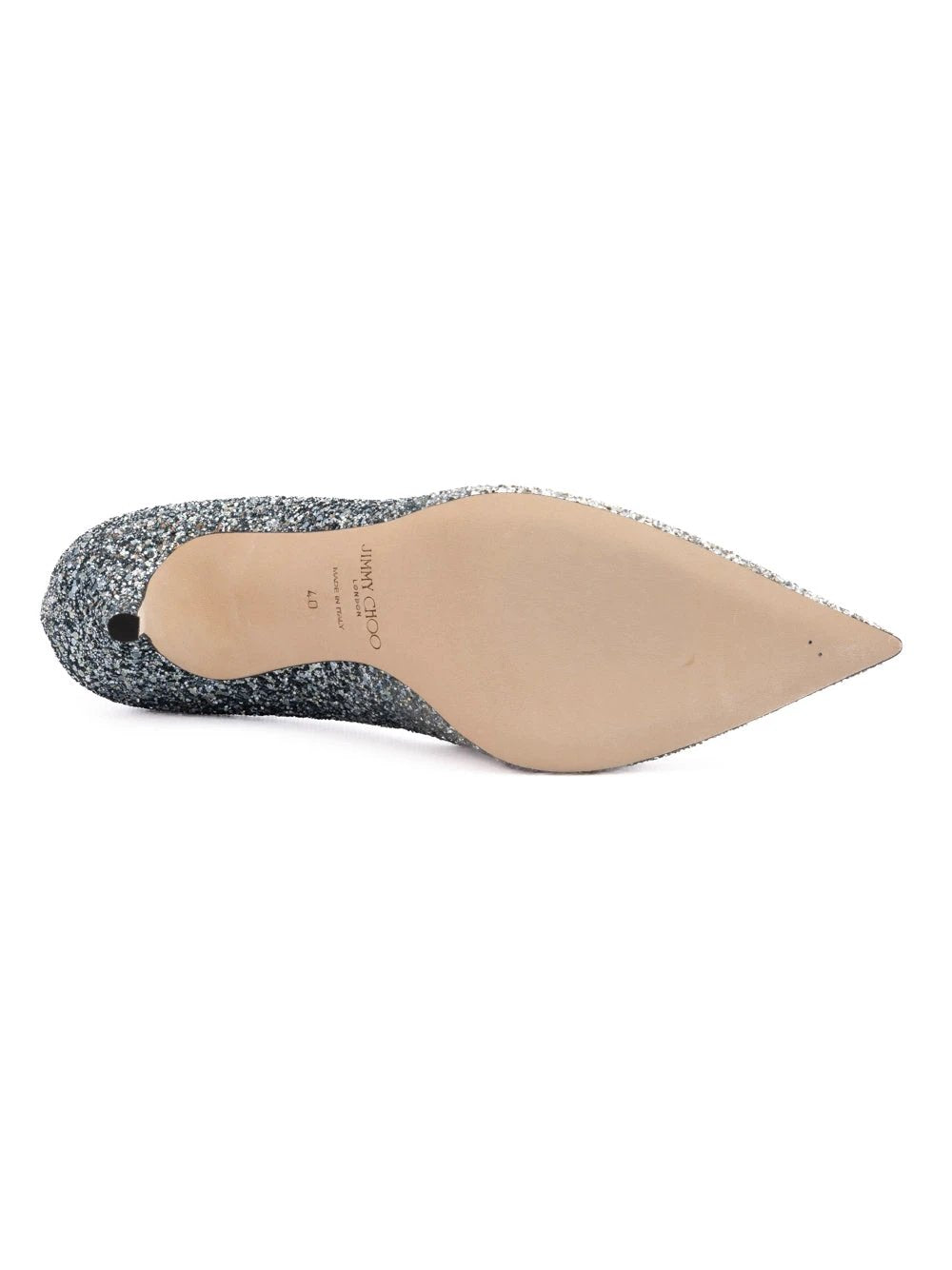 Escarpins Jimmy Choo Agnes argentés à paillettes grossières dégradées