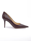 Escarpins Jimmy Choo Agnes en cuir bordeaux à motif croco