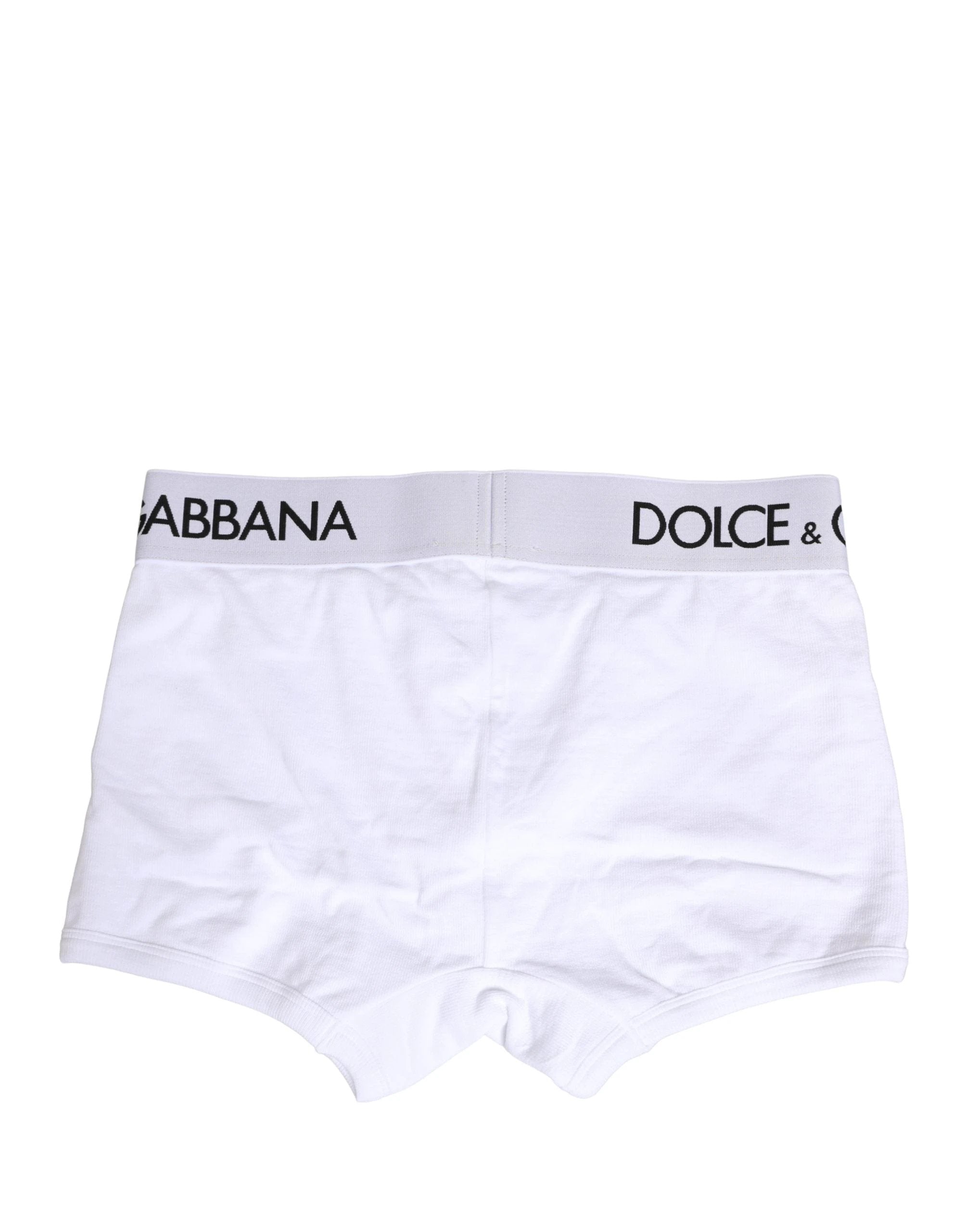 Caleçon Régulier Dolce & Gabbana Blanc avec Ceinture à Logo