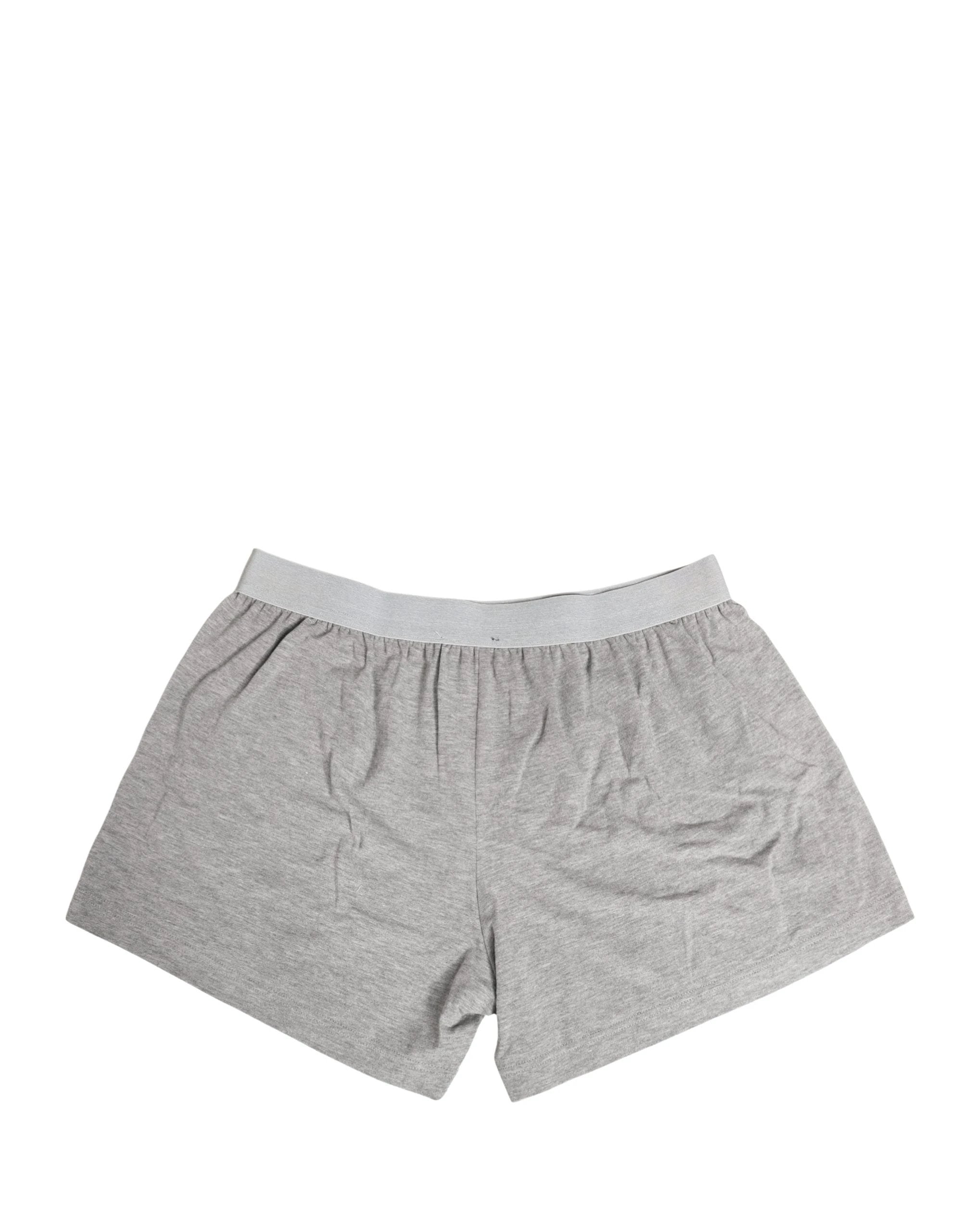 Dolce & Gabbana Gray Logo Waistband Cotton Men Boxer Underwear