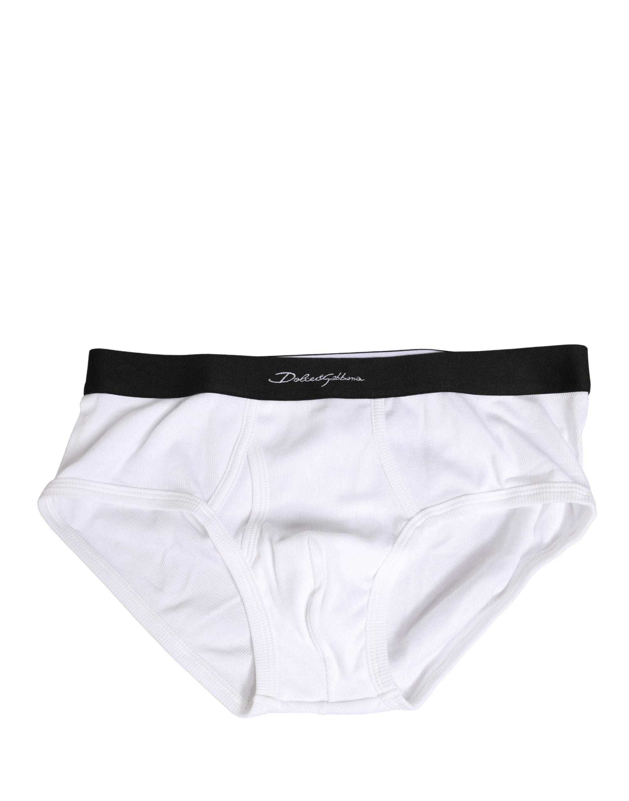 Caleçon Homme Dolce & Gabbana Blanc Noir avec Bande Logotée