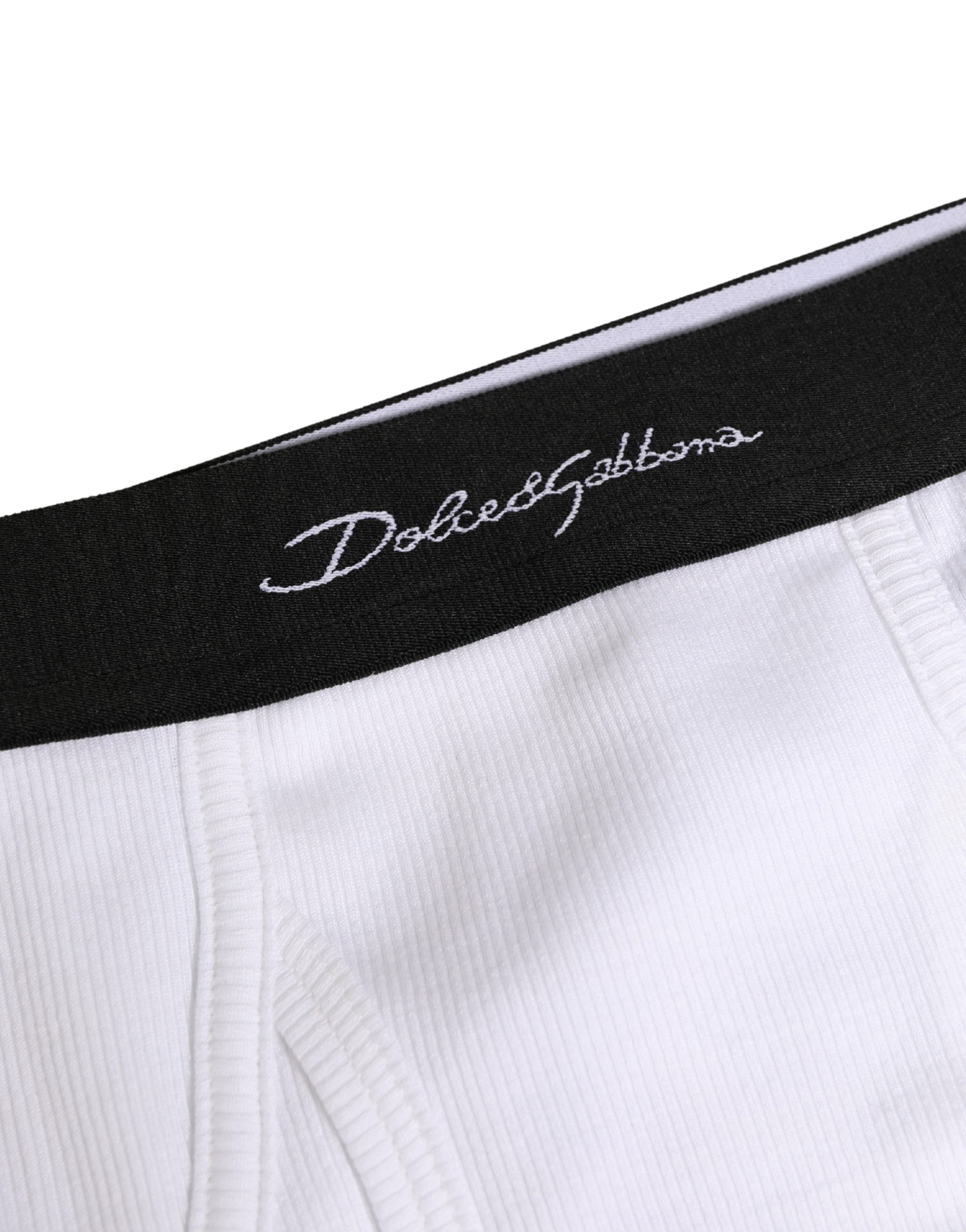 Caleçon Homme Dolce & Gabbana Blanc Noir avec Bande Logotée