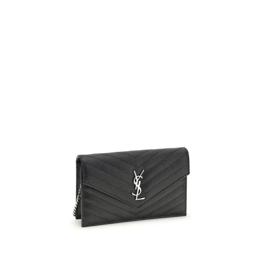 Sac bandoulière Saint Laurent Bos Taurus en cuir de veau noir