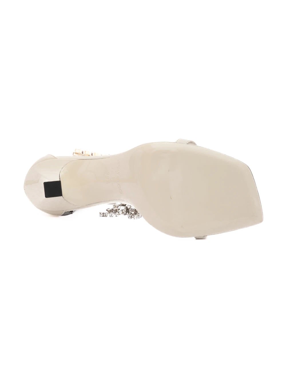 Jimmy Choo White Patent Leather Verity 100 Sandals