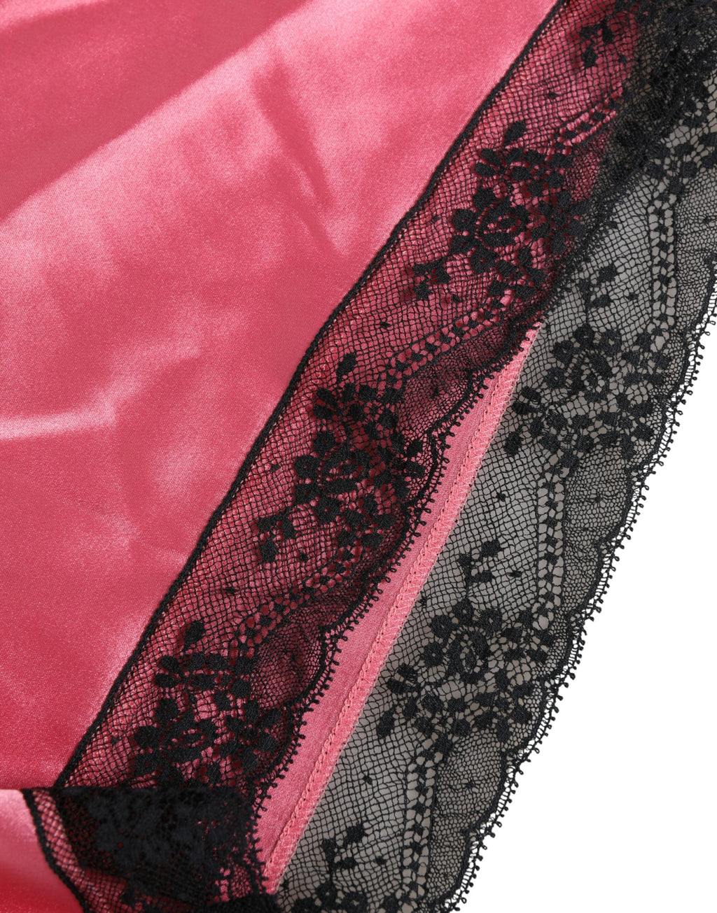 Dolce & Gabbana Short de pyjama en satin de soie rose avec dentelle