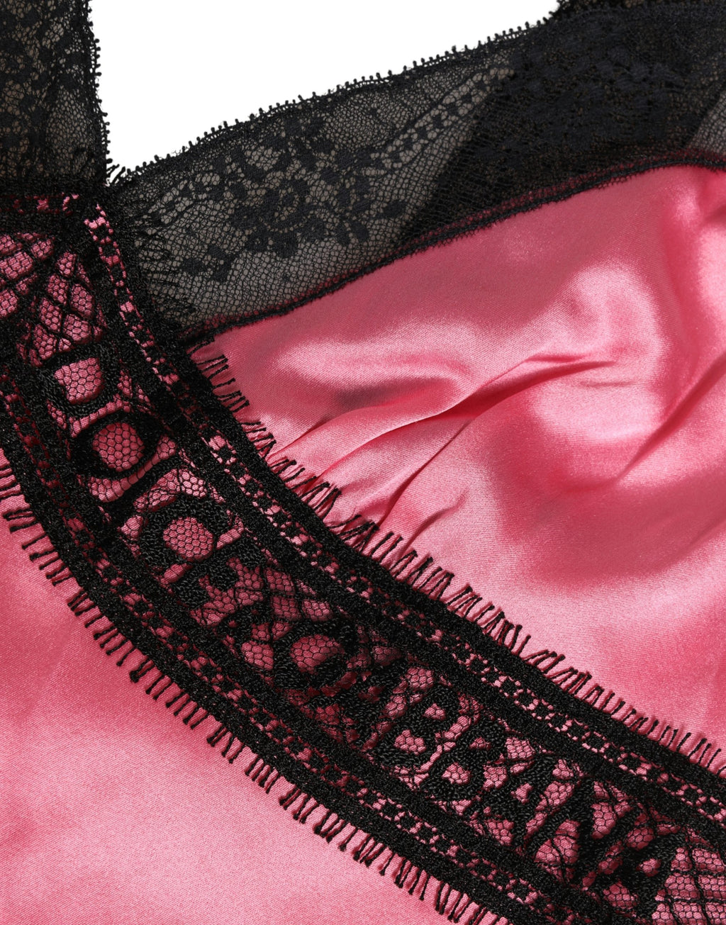Haut de lingerie Dolce & Gabbana en satin de soie rose avec dentelle