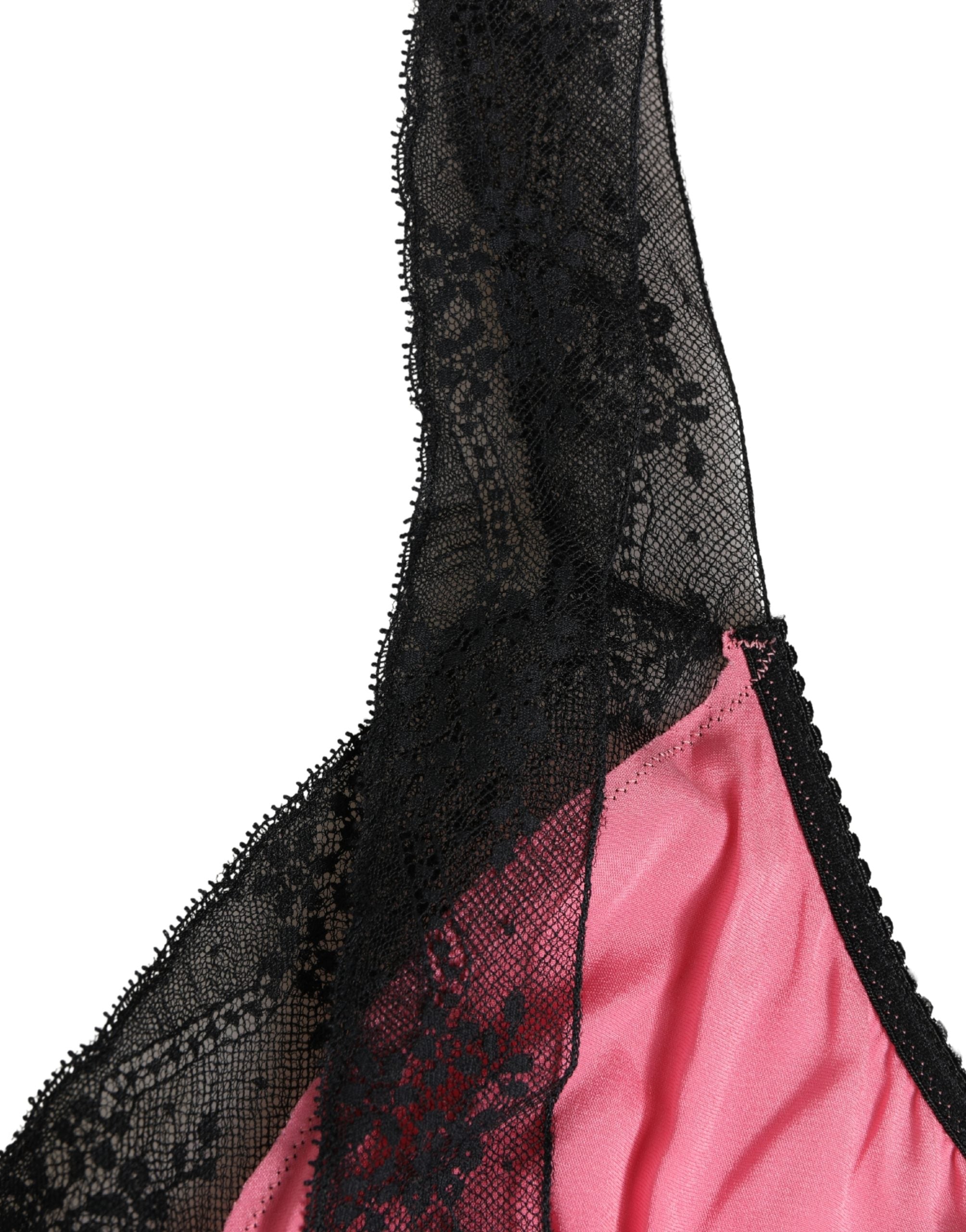 Haut de lingerie Dolce & Gabbana en satin de soie rose avec dentelle