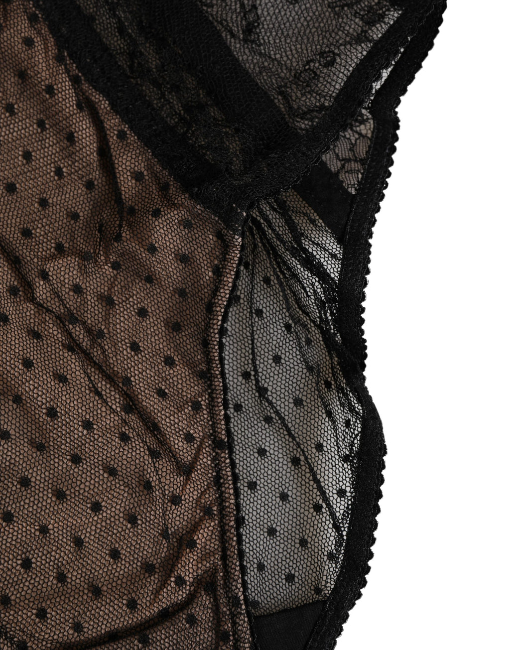Culotte taille haute Dolce & Gabbana en dentelle transparente noire à pois