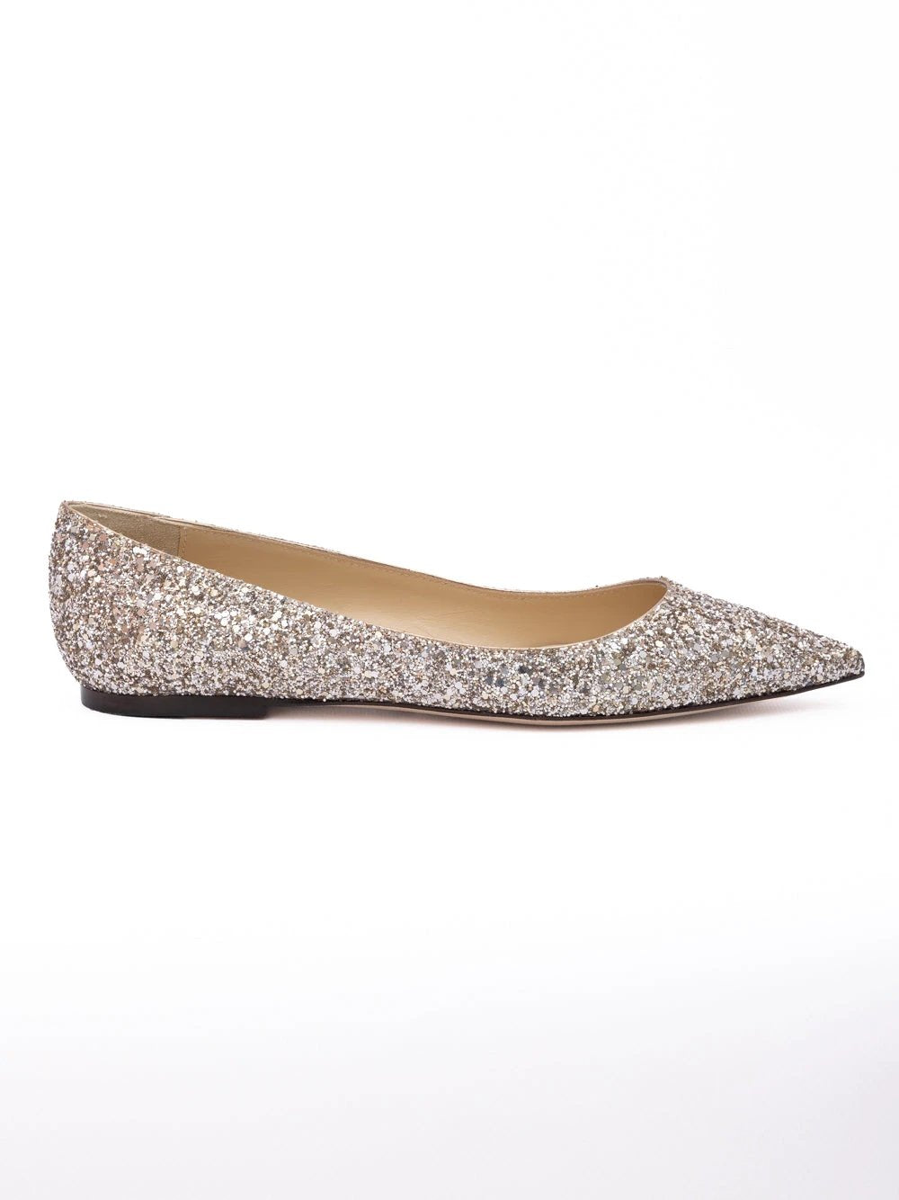 Ballerines Jimmy Choo Alina en tissu à paillettes or rose