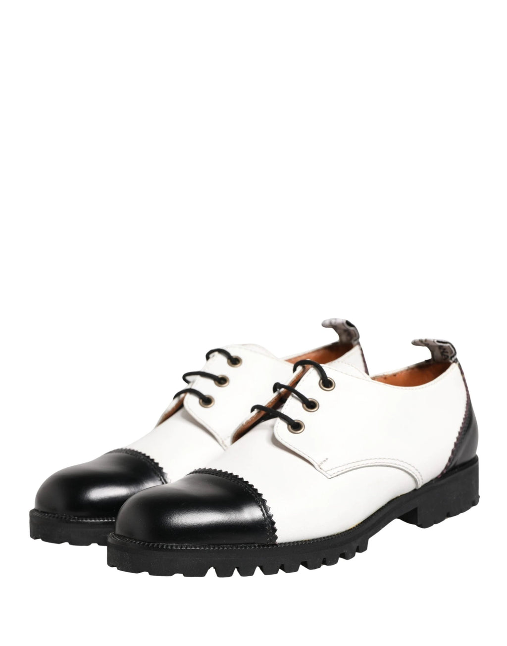 Chaussures Richelieu en Cuir Noir et Blanc Cesare Paciotti