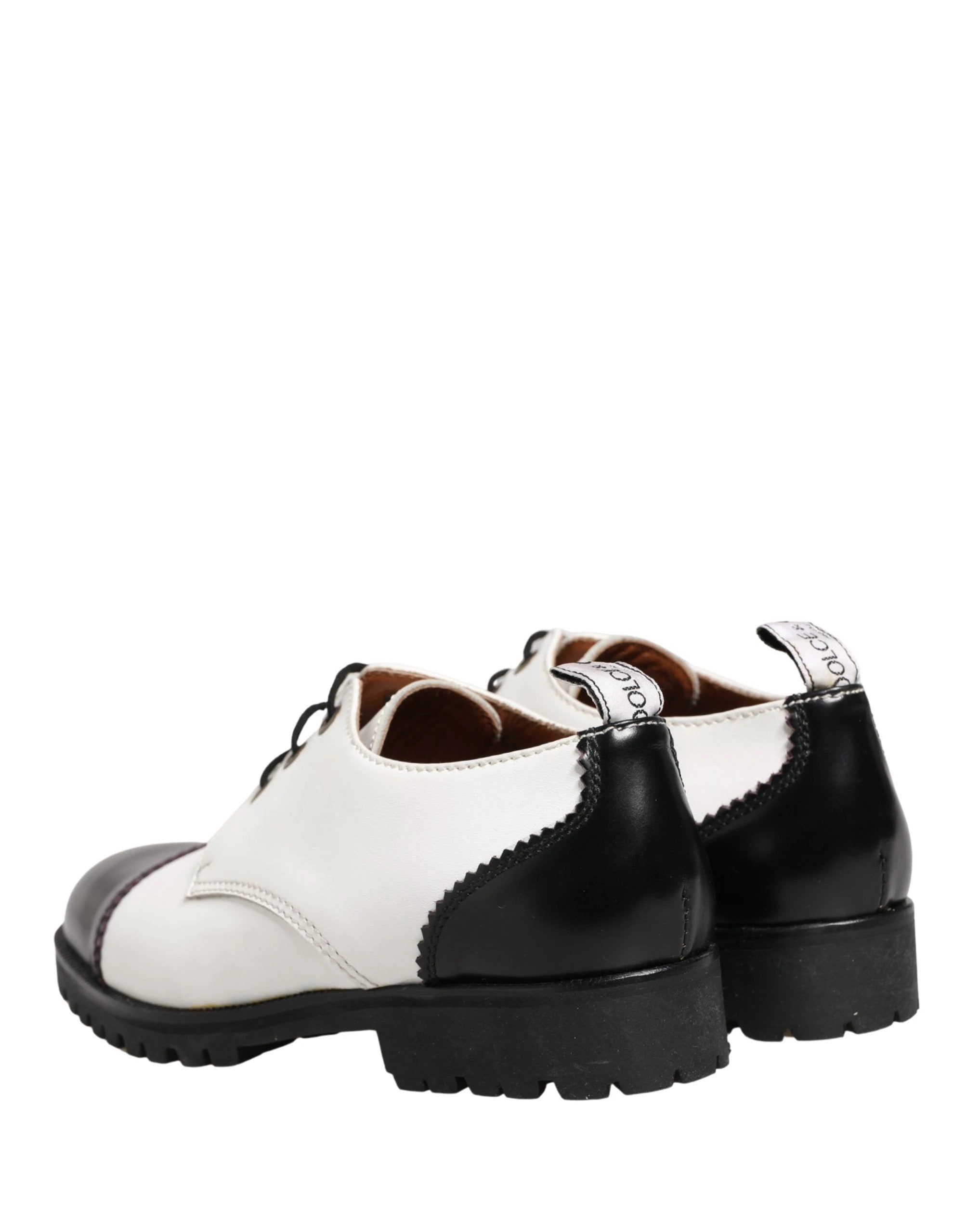 Chaussures Richelieu en Cuir Noir et Blanc Cesare Paciotti