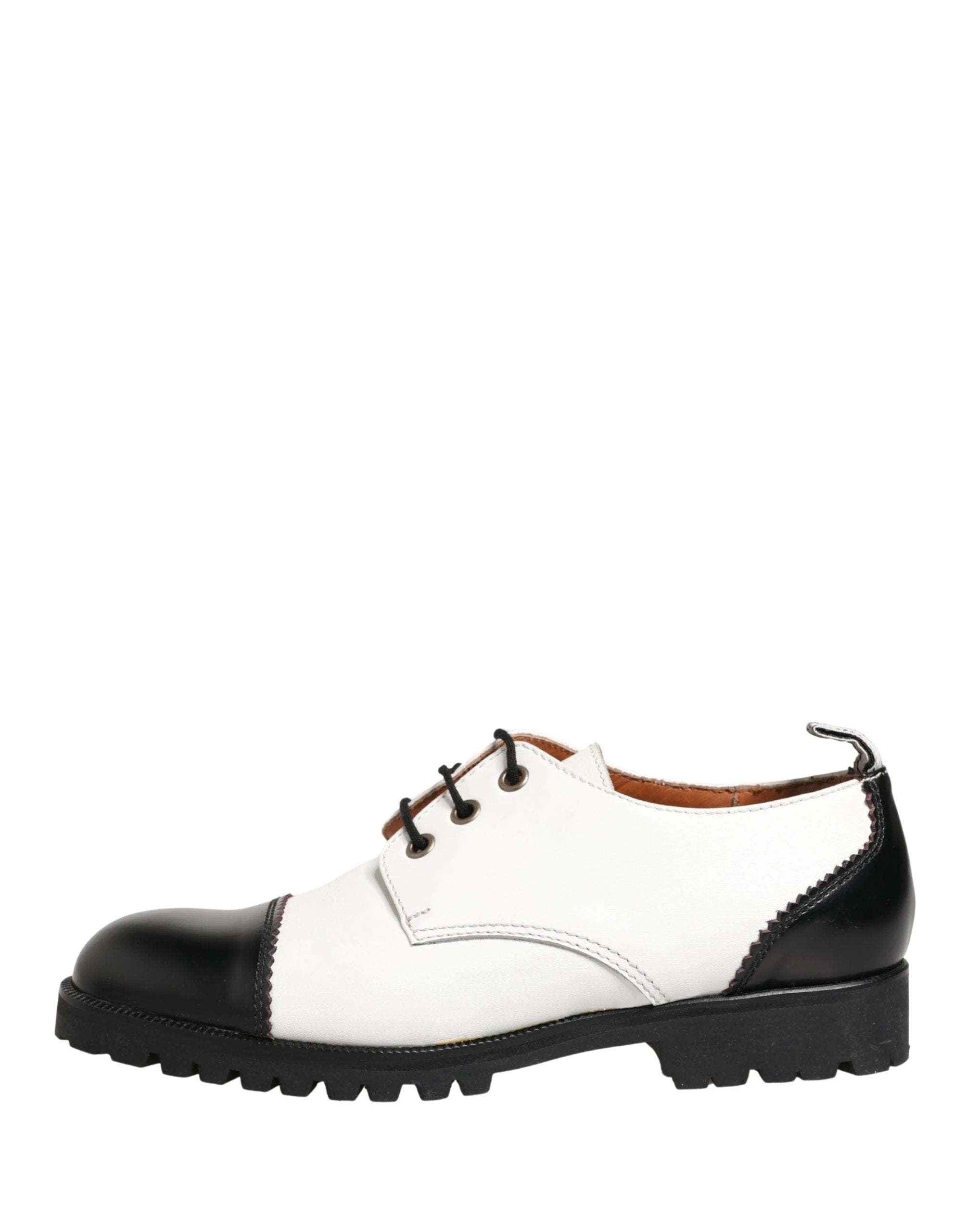 Chaussures Richelieu en Cuir Noir et Blanc Cesare Paciotti