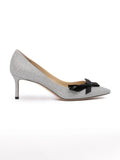 Jimmy Choo Silver Fine Glitter Fabric Romy 60 Pumps
