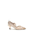 Escarpins Fendi en nylon beige à talon mi-haut