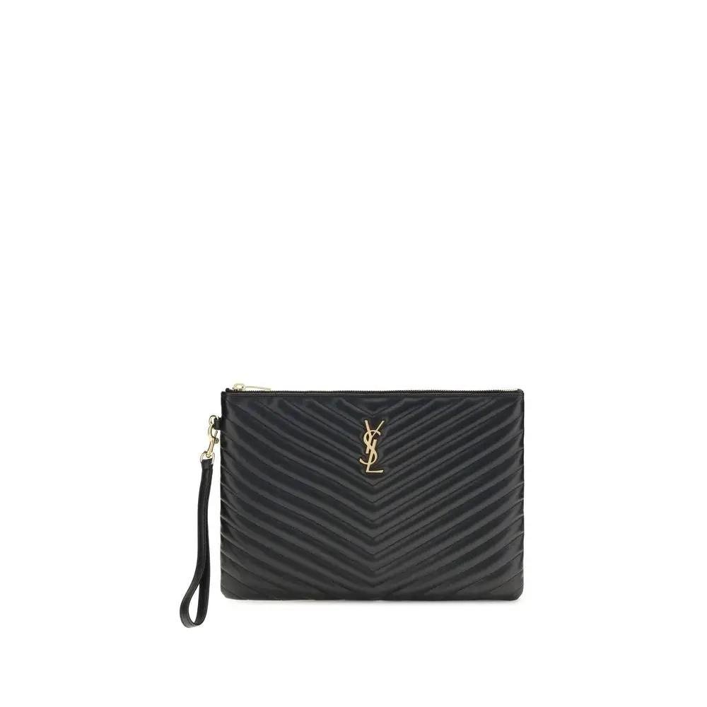 Saint Laurent Black Calf Leather Bos Taurus Wallet