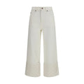 Jean droit en coton blanc Tory Burch