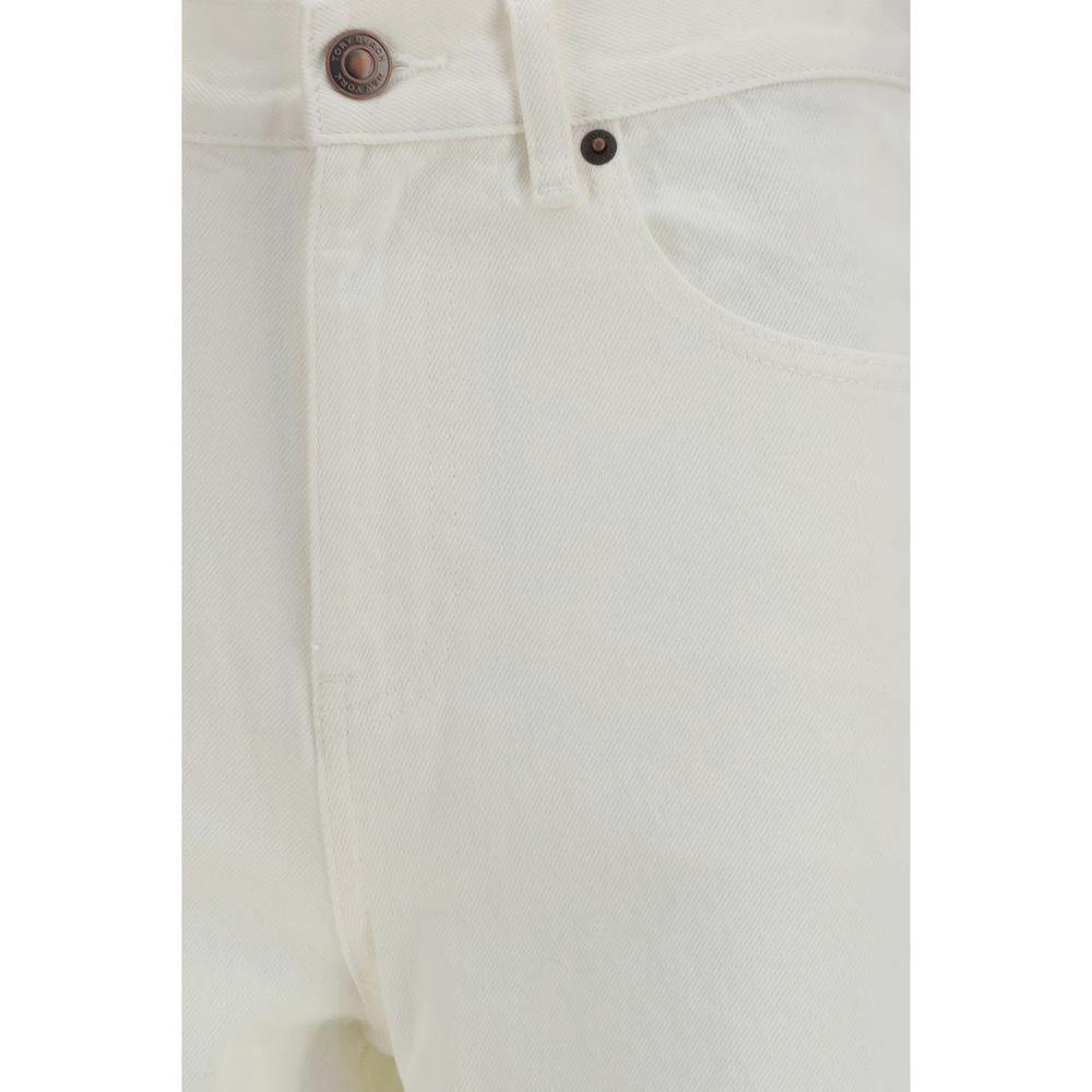 Jean droit en coton blanc Tory Burch