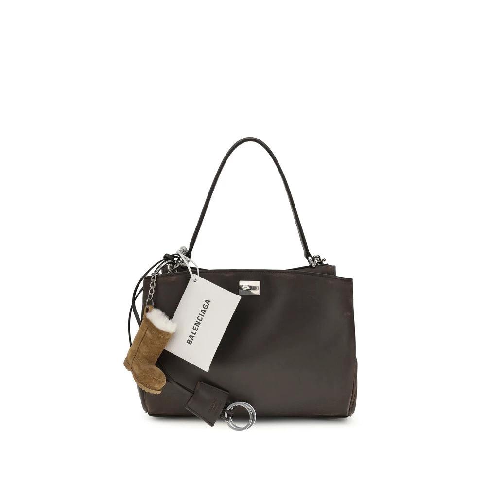 Sac bandoulière Balenciaga Bos Taurus en cuir de veau marron