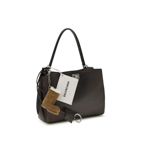 Sac bandoulière Balenciaga Bos Taurus en cuir de veau marron