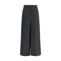 Pantalon décontracté en lin gris Giorgio Armani