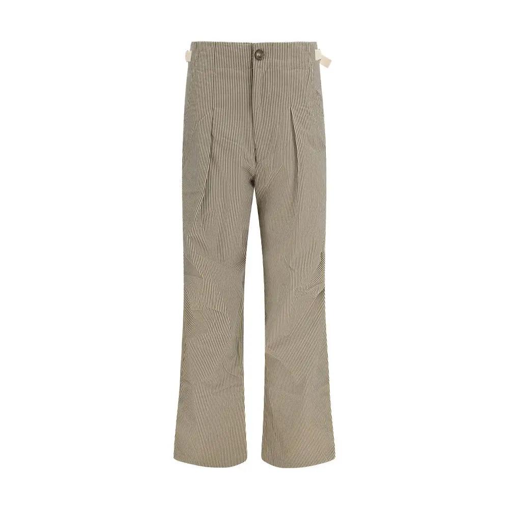 Pantalon décontracté en coton beige Marant Étoile