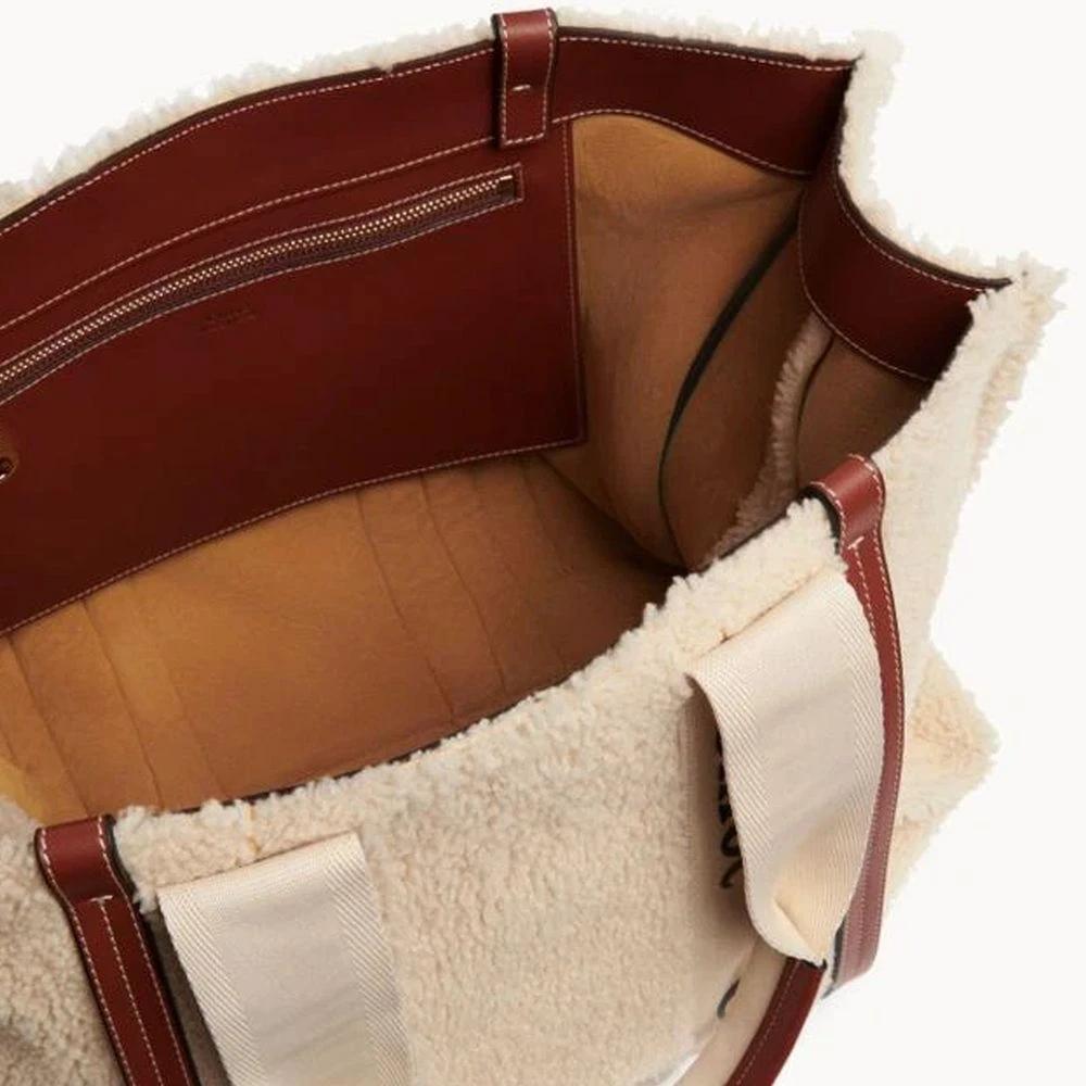 Sac cabas Chloé en fourrure d'agneau beige