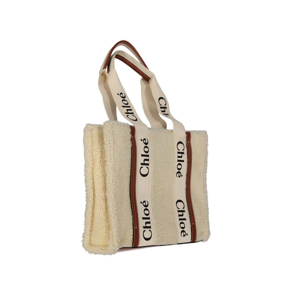 Sac cabas Chloé en fourrure d'agneau beige