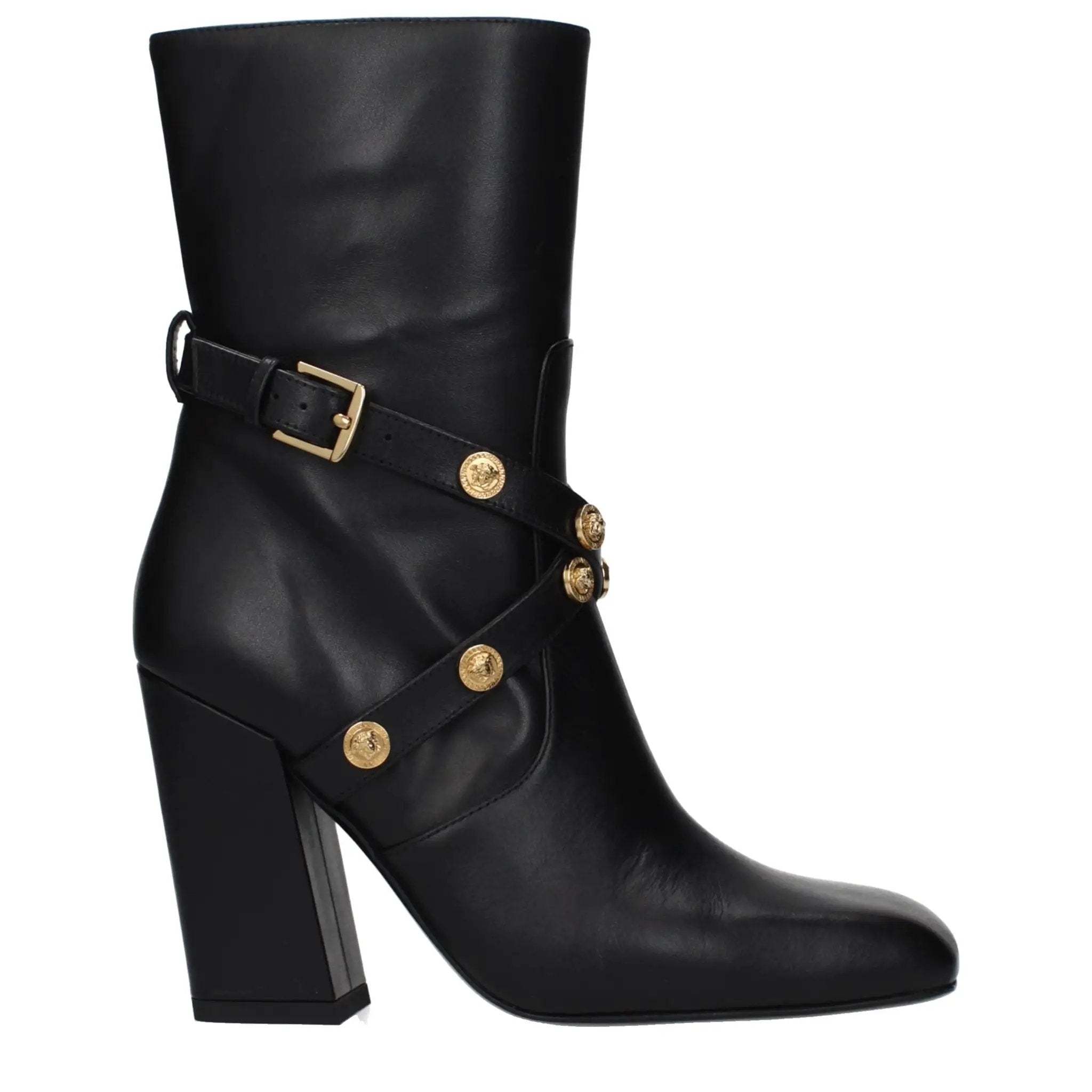 Bottines Versace en cuir noir