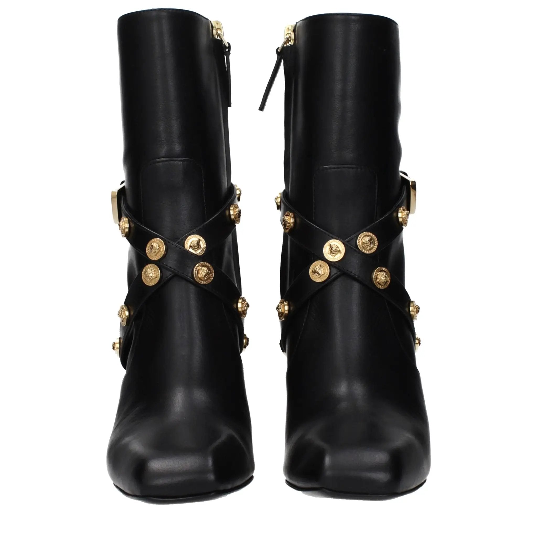 Bottines Versace en cuir noir