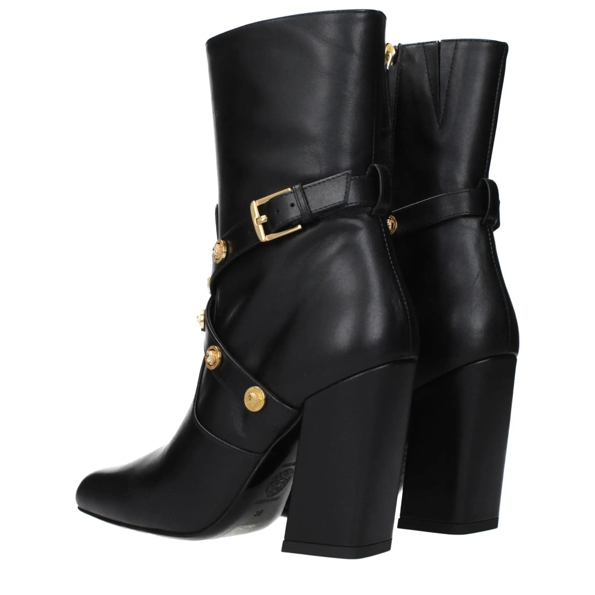 Bottines Versace en cuir noir