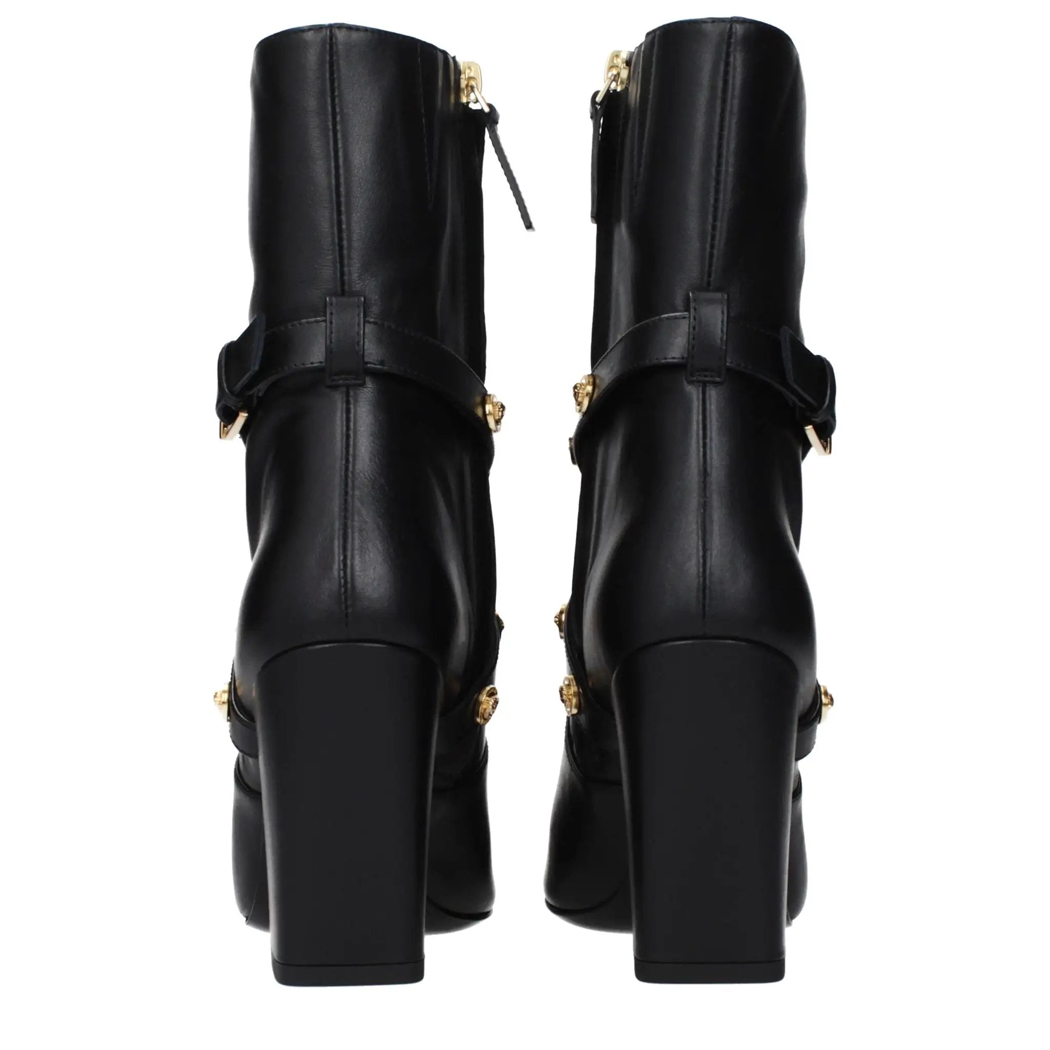 Bottines Versace en cuir noir