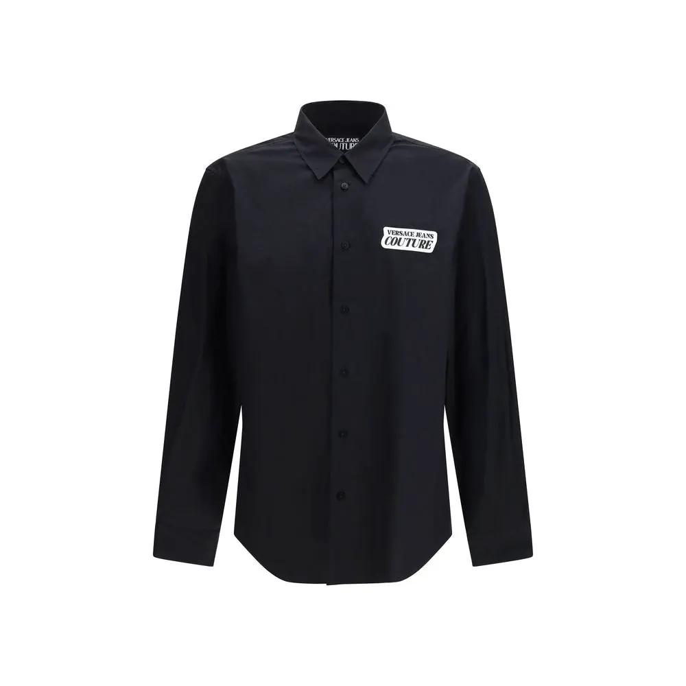 Chemise habillée en coton noir Versace Jeans